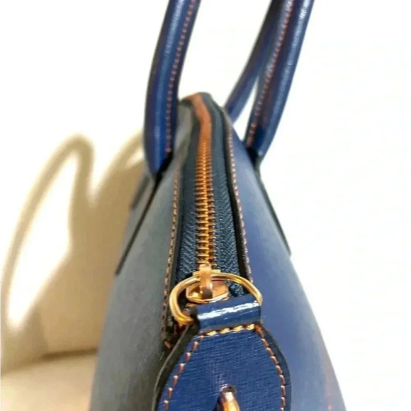 Valentino navy blue saiffiano leather satchel handbag - Picture 5 of 13